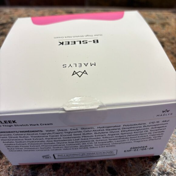 New Sealed Maelys B-Sleek Outer Thigh Stretch Mark Cream 100ml/3.38 oz - Picture 7 of 7